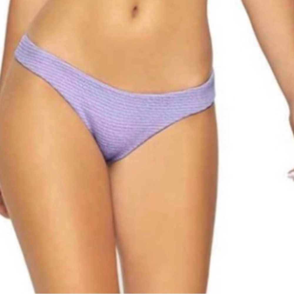NWT Pilyq Lavender Smocked Bikini Bottoms Teeny Coverage Size Large